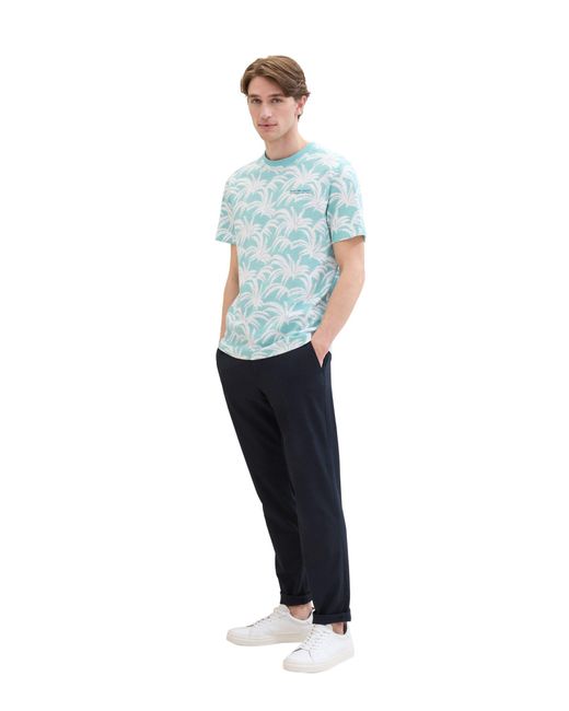 Tom Tailor Kurzarmshirt allover printed t-shirt in Blue für Herren