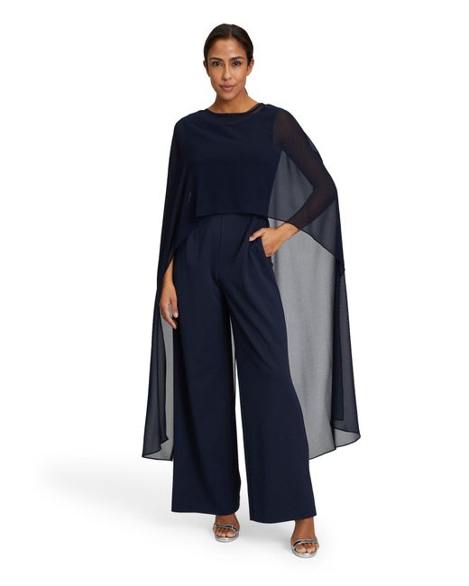 Vera Mont Blue Jumpsuit im Layer Look (1-tlg) Form