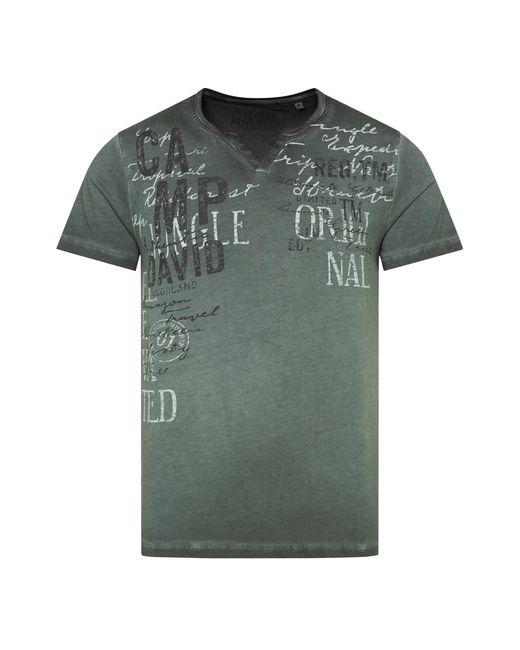 Camp David Rundhalsshirt aus Baumwolle in Green für Herren