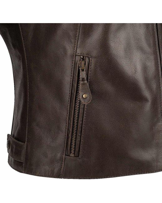 Segura Motorradjacke Laxey Motorrad Lederjacke herausnehmbares Innenfutter in Brown für Herren