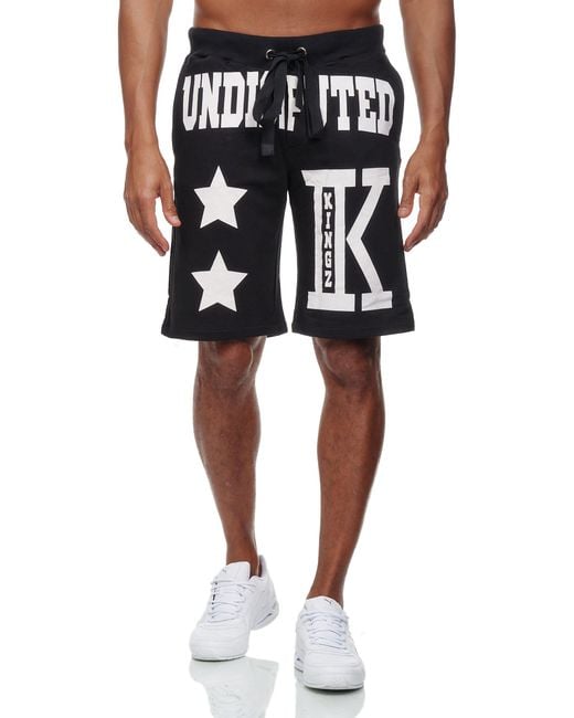 KINGZ Sweatshorts Sweatpant Short Sommer Bermuda in Black für Herren