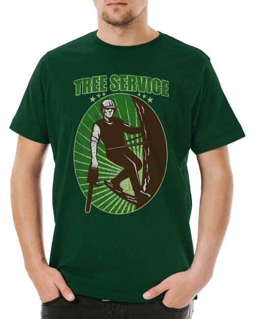 Urban Backwoods Print- Tree Service III T-Shirt ün Größe S in Green für Herren