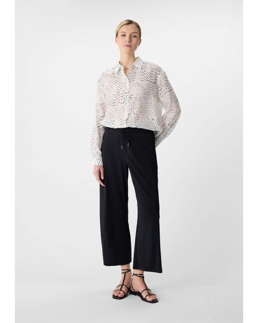 Comma, White Langarmbluse Bluse