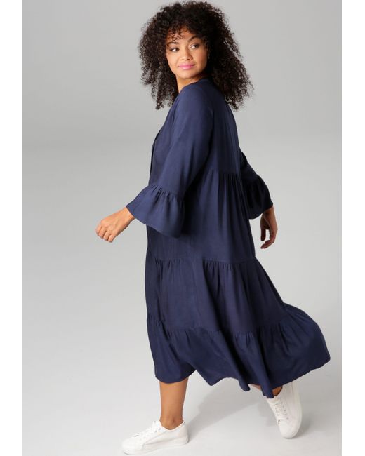 Aniston PLUS Blue Midikleid In trendigen Farben