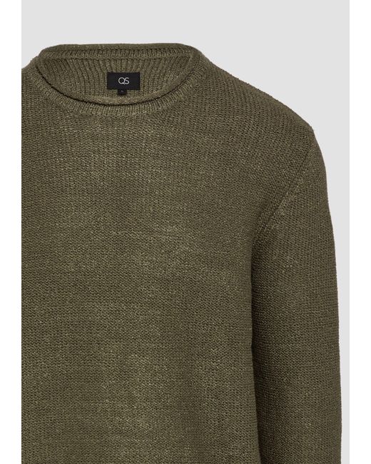 QS Strickpullover mit Rollkante in Green für Herren