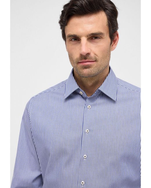 Eterna Langarmhemd MODERN FIT NON IRON (bügelfrei) in Blue für Herren