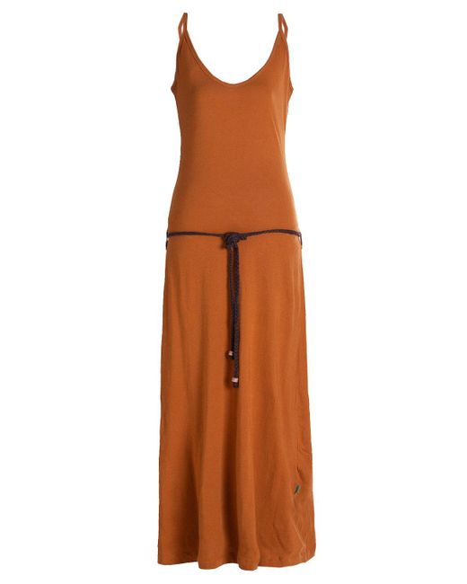Vishes Brown Sommerkleid Langes Einfaches Träger Sommer-Kleid,Ökologisch nachhaltig Ethno