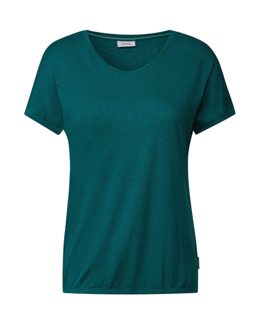 Cecil Green T-Shirt mit Elastiksaum