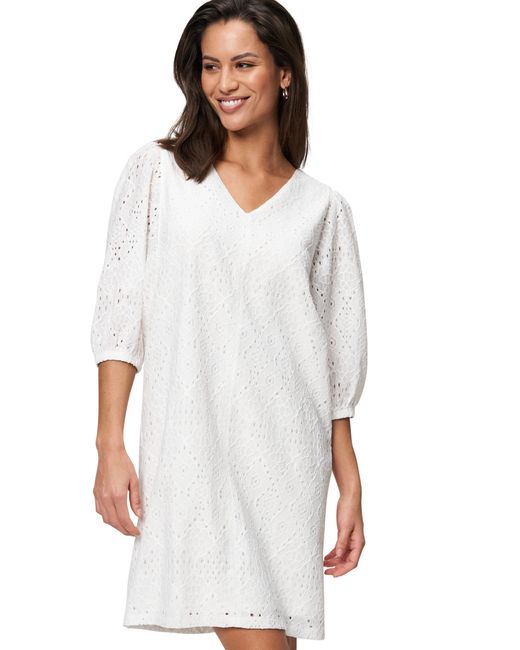 Zero White Minikleid mit Lochmuster