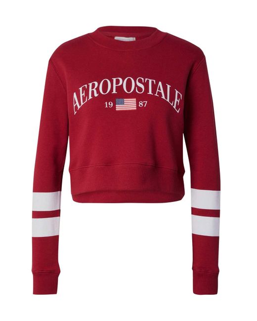Aéropostale Red Sweatshirt USA' (1-tlg) Plain/ohne Details