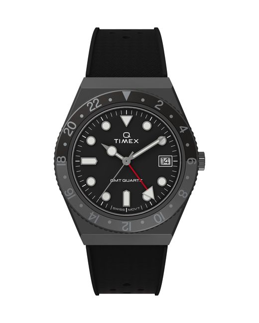 Timex Quarzuhr Q GMT, (1-tlg., a set – not applicable to this product), Analoge Uhr in Black für Herren