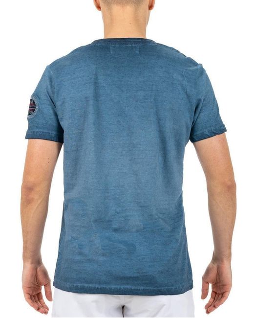 Geo Norway T- Casual Kurzarm Shirt bajoasis Men (1-tlg) im Used Look in Blue für Herren