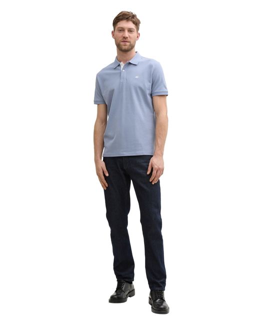 Tom Tailor Poloshirt mit Logostickerei BASIC POLO WITH CONTRAST in Blue für Herren