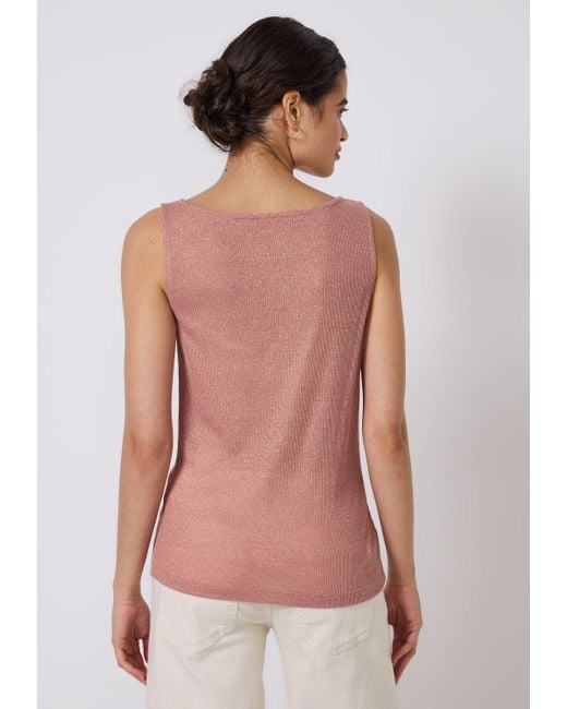 STREET ONE STUDIO Pink Rundhalsshirt mit Rundhalsausschnitt