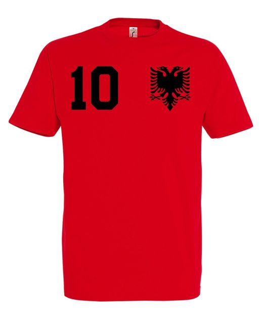 Youth Designz Albanien T-Shirt Trikot mit trendigem Motiv in Red für Herren