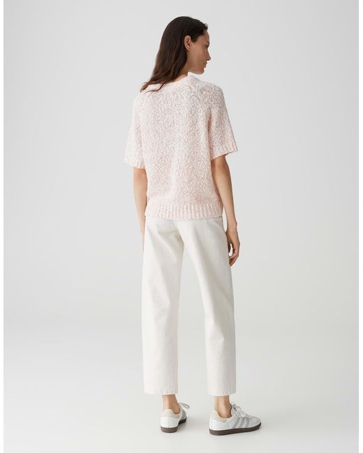 Opus White Strickpullover PAGUS in Bouclé Optik