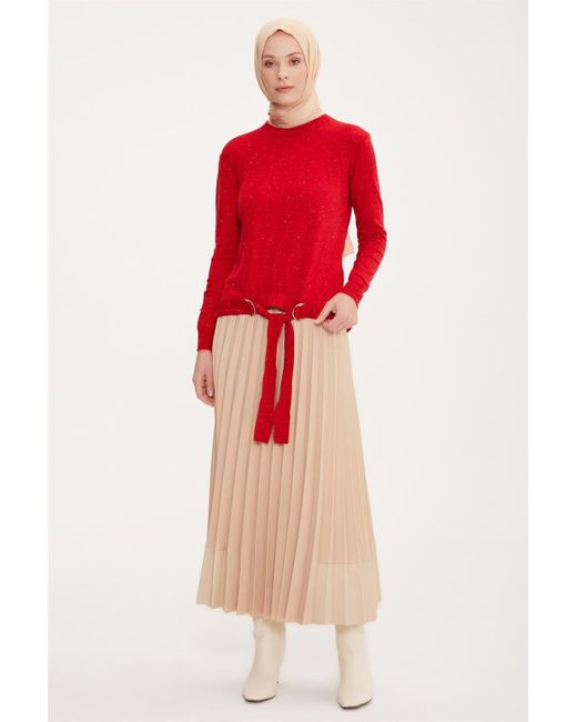 Armine Red Langarmbluse Armine Pullover – Moderne und elegante Hijab-Mode