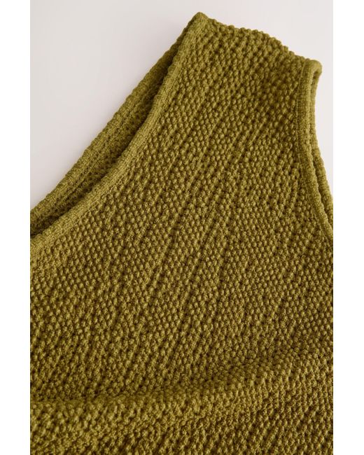Next Green Strukturiertes One-Shoulder-Top (1-tlg)