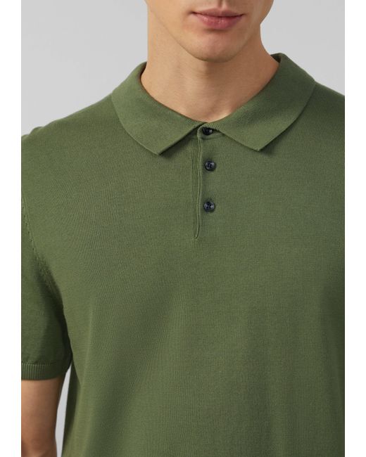 S.oliver Strickpullover Feinstrick-Poloshirt aus Baumwoll-Modalmix in Green für Herren