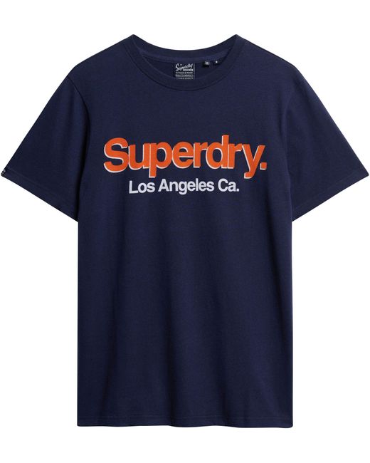 Superdry Print-Shirt SD-CORE LOGO CLASSIC WASHED TEE in Blue für Herren