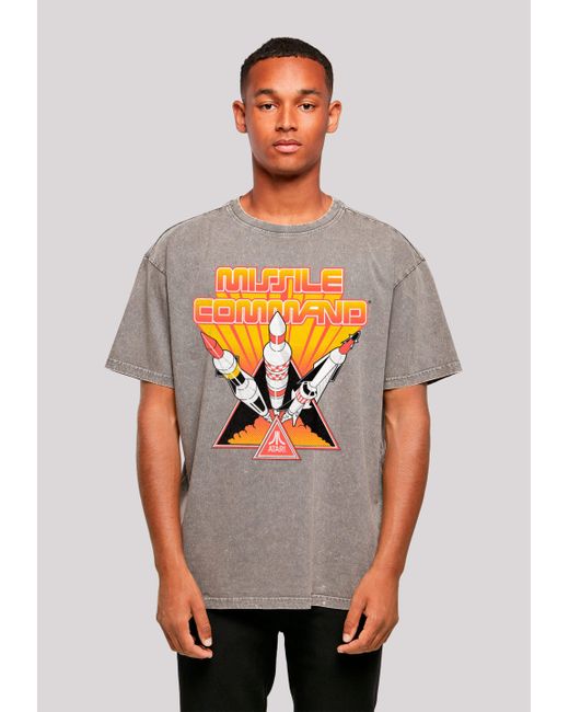 F4NT4STIC Shirt Arcade Triple Shot Atari Retro Gaming Premium Qualität in Gray für Herren