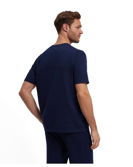 Falke T-Shirt mit feiner Rippstruktur in Blue für Herren