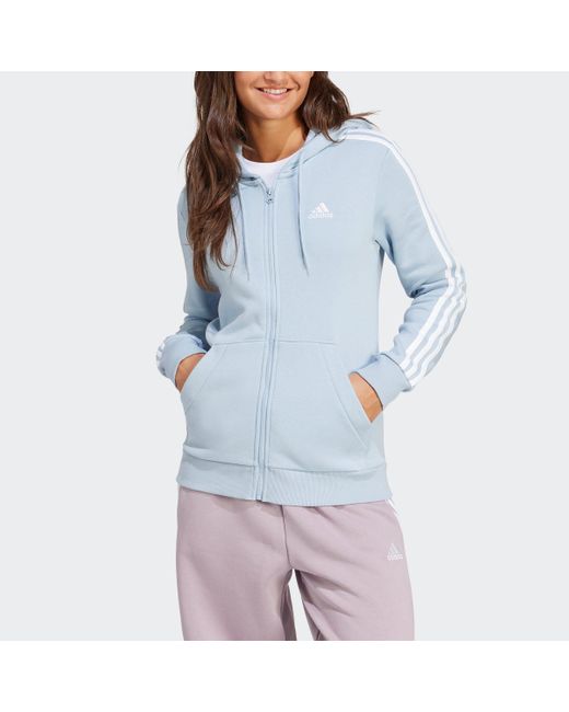 Adidas Blue Kapuzensweatshirt ESSENTIALS 3STREIFEN KAPUZENJACKE