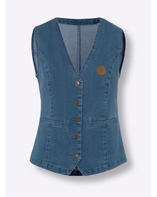 Sieh an! Blue Jerseyweste Jeansweste