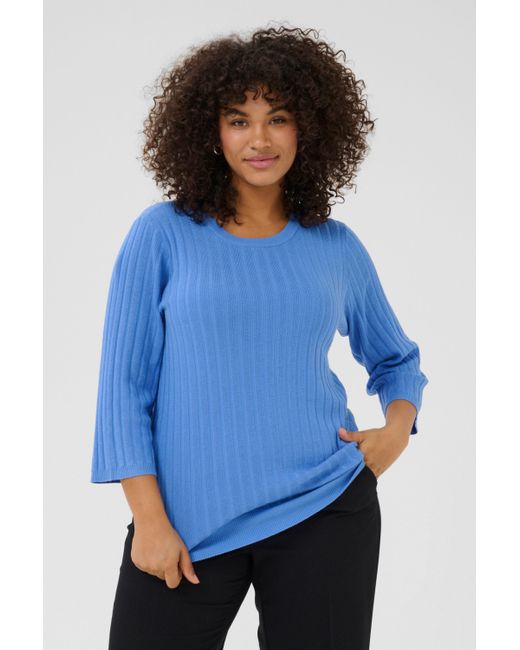 Kaffe Blue Strickpullover KClizzy Große Größen