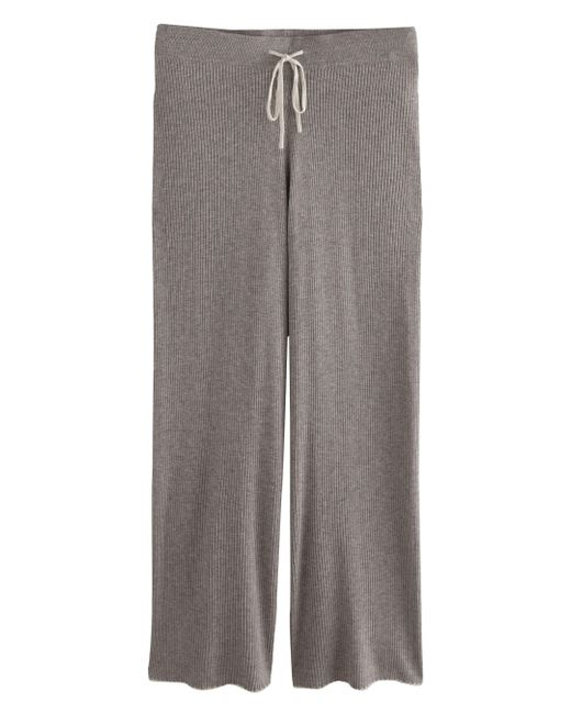 Laura Ashley Gray Palazzohose gerippte Lounge-Hose mit weitem Bein (1-tlg)