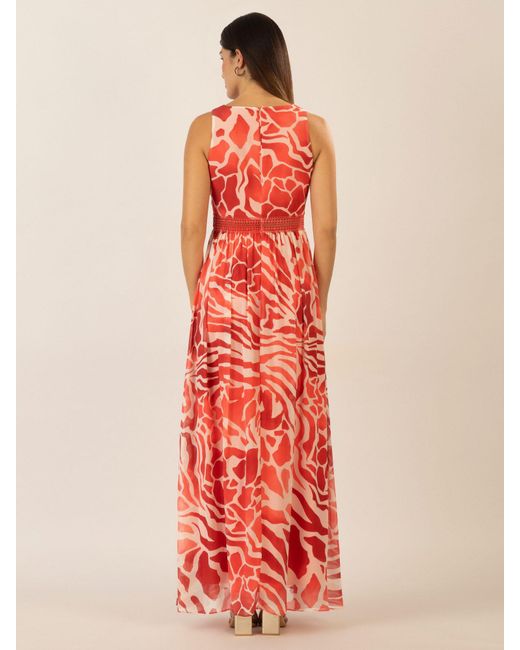 Apart Pink Abendkleid mit All-Over-Druckdesign
