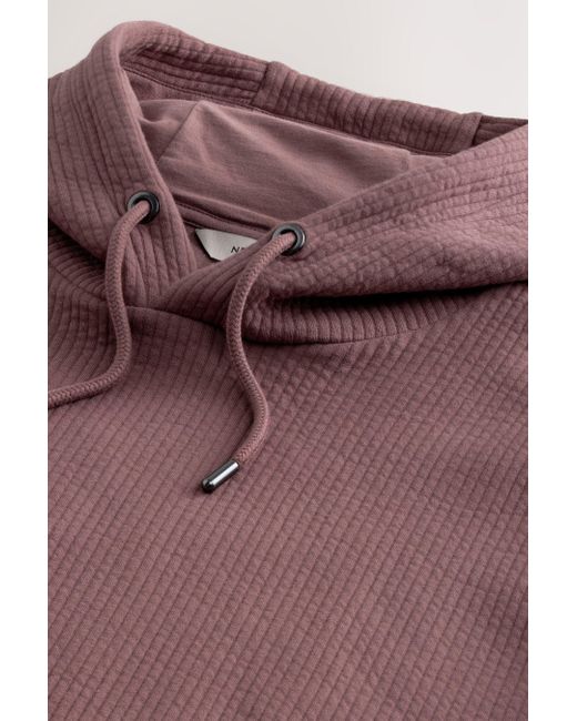 Next Kapuzenpullover Strukturiertes Hoodie (1-tlg) in Purple für Herren