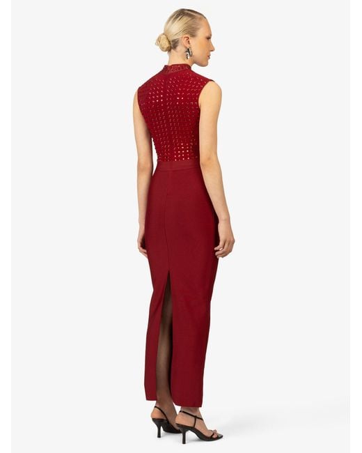Kraimod Red Abendkleid mit Rundhalsausschnitt