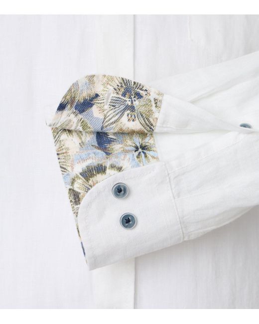 CASA MODA Leinenhemd uni in White für Herren