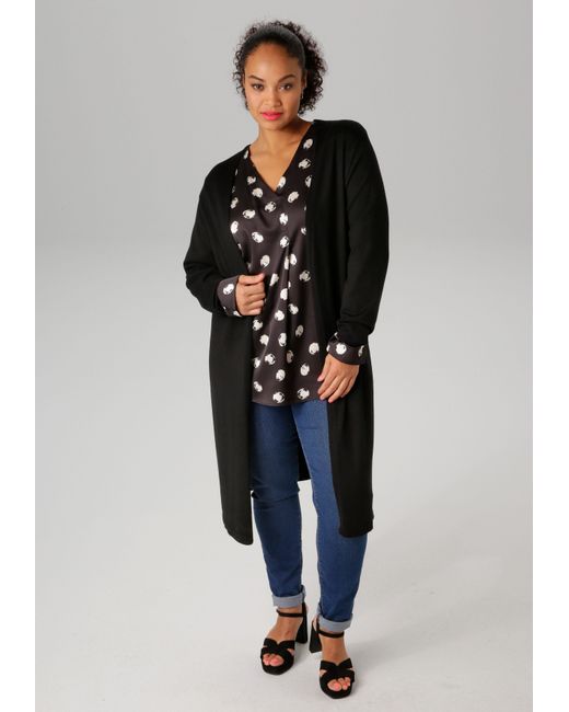 Aniston PLUS Black Strickjacke in trendiger Farbpalette