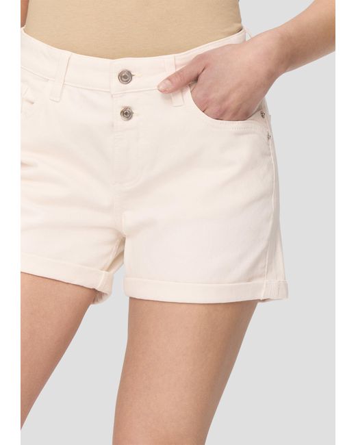 QS Natural Shorts Jeans-Short Abby / Mid Rise / Slim Leg / Ziertaschen