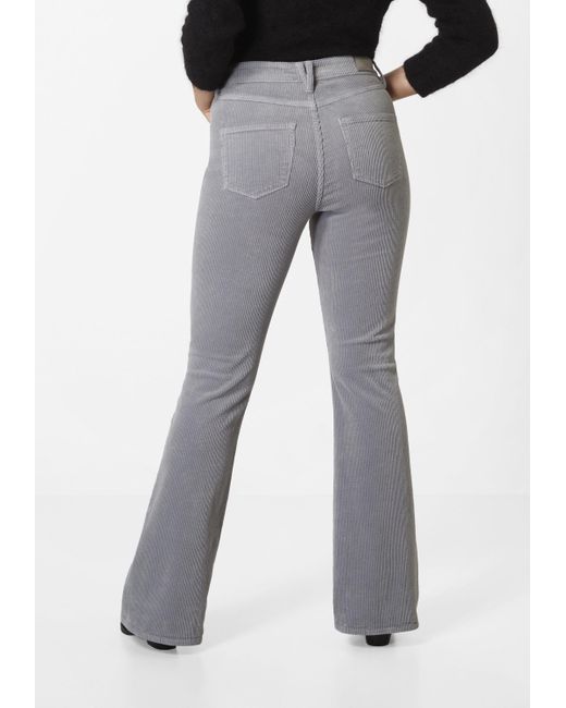 Paddock's Gray Stoffhose JANE Slim-Fit Cordhose mit Bootcut und Stretch