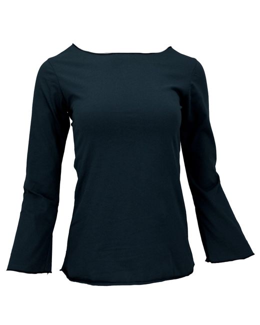 Guru-Shop Blue Longsleeve Basic Langarmshirt, Yogashirt mit.. alternative Bekleidung