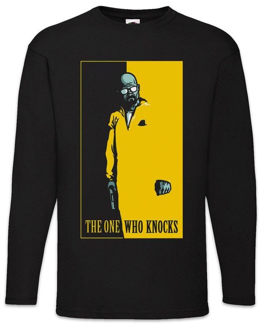 Urban Backwoods Langarmshirt The One Who Knocks Langarm T-Shirt Walter Breaking White Ehrmantraut in Black für Herren