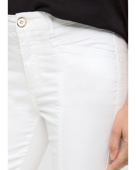 S.oliver White Stoffhose Hose aus Baumwoll-Stretch mit Ziernähten Ziernaht