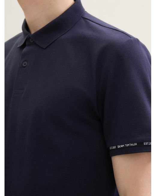 Tom Tailor Poloshirt mit Ärmeldetail in Blue für Herren