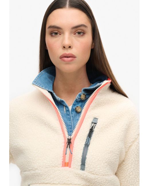 Superdry Natural Fleecepullover OUTDOOR HALF ZIP FLEECE