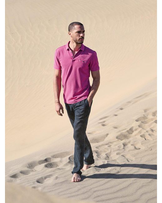 emilio adani Poloshirt Polo-Shirt strukturiert in Pink für Herren