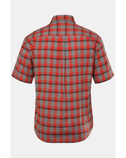 JP1880 Kurzarmhemd JP 1880 Karohemd Halbarm Buttondown-Kragen in Red für Herren
