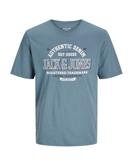 Jack & Jones T-Shirt JJELOGO TEE SS O-NECK 2 COL AW24 SN in Blue für Herren