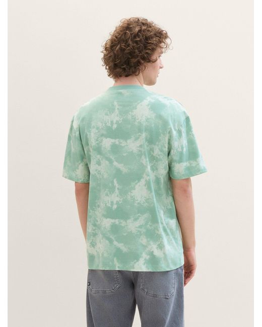 Tom Tailor T-Shirt mit Allover Print in Green für Herren