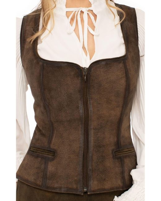 ALMSACH Brown Trachtenbluse MA127 (1-tlg)