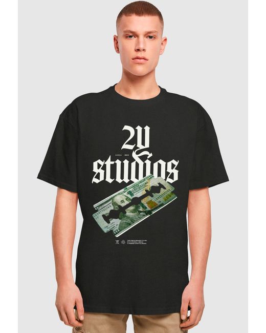 2Y Studios T-Shirt Razor Oversize Tee (1-tlg) in Black für Herren