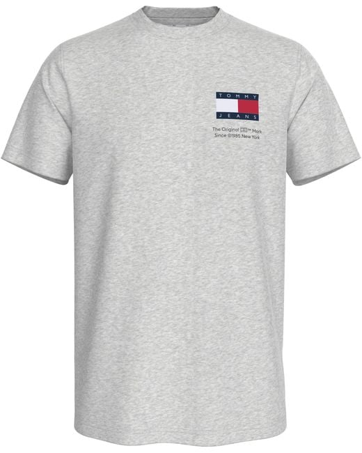 Tommy Hilfiger Plus T-Shirt TJM SLIM ESSENTIAL FLAG TEE EXT mit Tommy Jeans Logo-Schriftzug, Große Größen in Gray für Herren