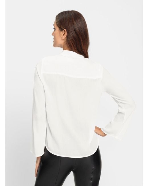 heine White Klassische Bluse Langarmbluse